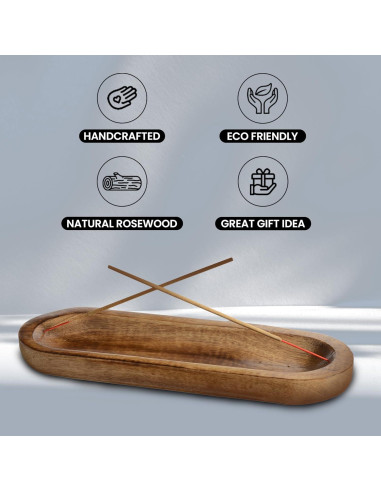 Soporte de Incienso UnitedPrime de Madera 28x10 cm Hecho a Mano
