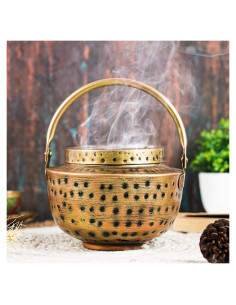 Quemador de Incienso de Cono AppyHut Cobre Martillado 20cm