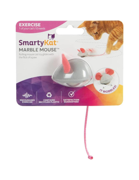 SmartyKat Ratón de Mármol Juguete para Gato - Gris Talla Única