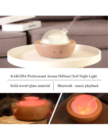 Difusor de Aceite Esencial KAKODA 3 en 1 con Altavoz Bluetooth