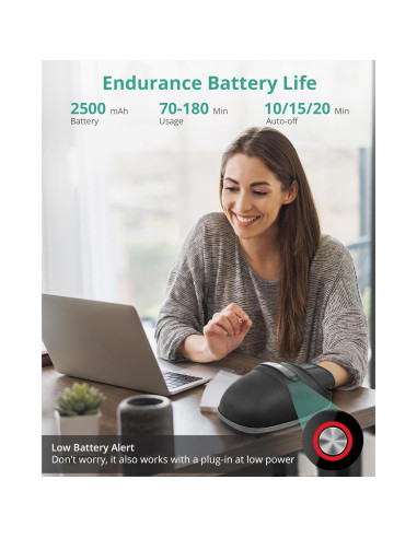 Masajeador de Mano Inalámbrico Medcursor con Calor 6 Modos