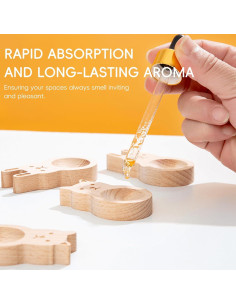 Difusor de Aceite Esencial SAMIQU - 4 Piezas Madera de Haya 2