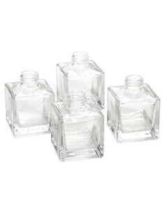 Conjunto de 4 Botellas Difusoras de Vidrio Cuadradas Hosley