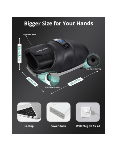 Masajeador de Mano Inalámbrico Medcursor con Calor 6 Modos