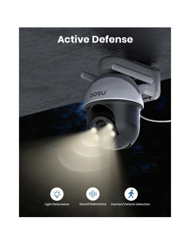 Cámara de Seguridad Solar AOSU 5MP Inalámbrica para Exterior