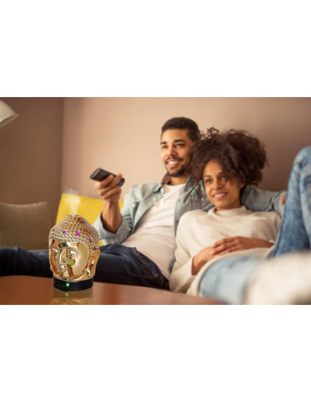 Difusor de Aceite Esencial Aromar Cabeza de Budha 200ml Oro Difusor de Aceite Esencial Aromar Cabeza de Budha 200ml Oro