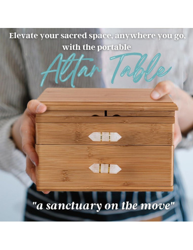 Mesa de Altar de Bambú Mindfulness Energético 28x18 cm