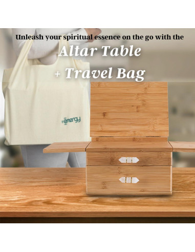 Mesa de Altar de Bambú Mindfulness Energético 28x18 cm