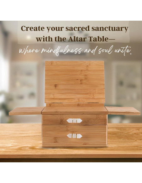 Mesa de Altar de Bambú Mindfulness Energético 28x18 cm
