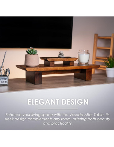 Mesa de Altar Vesoda VMAT Hecha a Mano - 2 Unidades de Madera de Mango