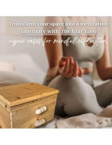 Mesa de Altar de Bambú Mindfulness Energético 28x18 cm