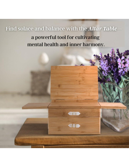 Mesa de Altar de Bambú Mindfulness Energético 28x18 cm