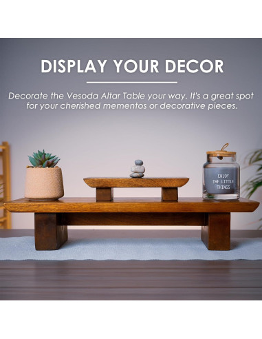 Mesa de Altar Vesoda VMAT Hecha a Mano - 2 Unidades de Madera de Mango