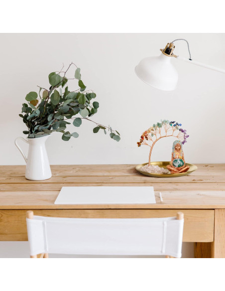 Árbol de Cristales ZenBless 7 Chakras con Bandeja Dorada