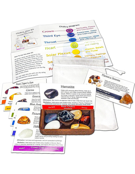 Kit de Altar de Sanación de Chakra Portátil 19 Piezas