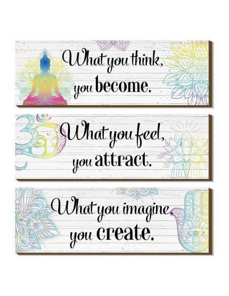 Set de 3 Decoraciones de Pared Buda Yerliker - 30x10 cm