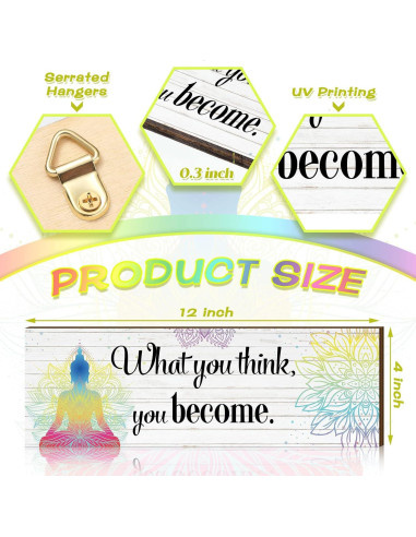 Set de 3 Decoraciones de Pared Buda Yerliker - 30x10 cm