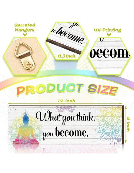 Set de 3 Decoraciones de Pared Buda Yerliker - 30x10 cm