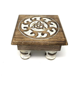 Mesa de Altar de Madera PINE PENTAGRAM Triquetra 15.24 cm
