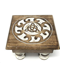 Mesa de Altar de Madera PINE PENTAGRAM Triquetra 15.24 cm 2