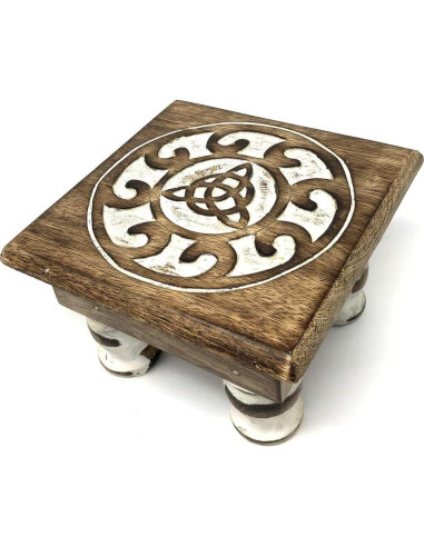 Mesa de Altar de Madera PINE PENTAGRAM Triquetra 15.24 cm