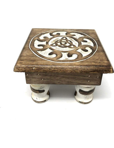 Mesa de Altar de Madera PINE PENTAGRAM Triquetra 15.24 cm