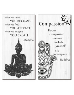 Decoración de Pared Zen Buda Meditación 2 Piezas Blulu