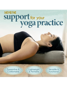 Almohada Bolster de Yoga Florensi - Terciopelo Azul 66x27.9 cm 2