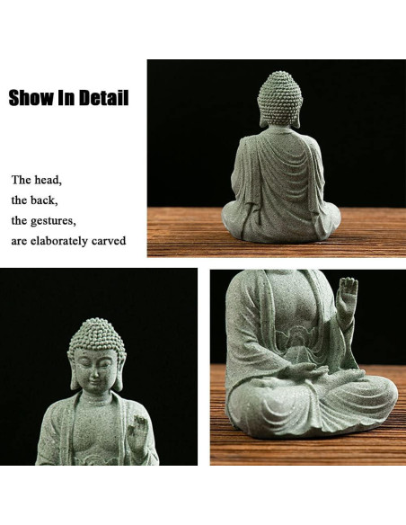 Estatua de Buda Meditativo Fazhongfa 12.2 cm Piedra Natural