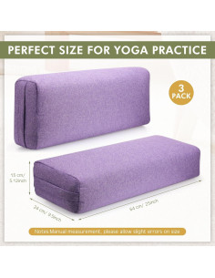 Suzile 3 Almohadas de Yoga Rectangulares 63.5x22.9x12.7cm 2