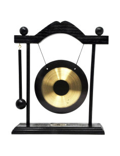 Gong de Escritorio Mandala Crafts - Mini Gong Zen de Bronce 25.4cm