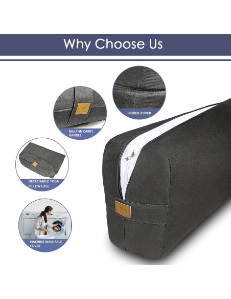 Cojín de Yoga Rectangular FelizMax 66x26.7cm Algodón