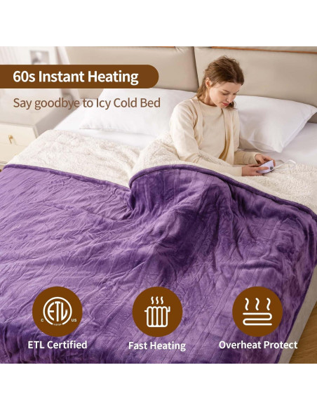 Manta Eléctrica Bearhug Individual 160 x 213 cm, 10 Niveles