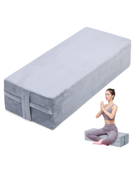 Almohada Bolster de Yoga GOFORIT 67.3x24.1x15.2cm Gris