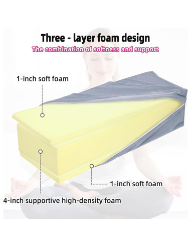 Almohada Bolster de Yoga GOFORIT 67.3x24.1x15.2cm Gris