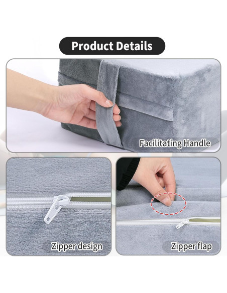 Almohada Bolster de Yoga GOFORIT 67.3x24.1x15.2cm Gris