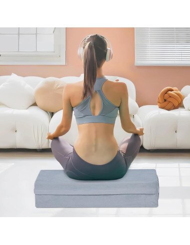 Almohada Bolster de Yoga GOFORIT 67.3x24.1x15.2cm Gris
