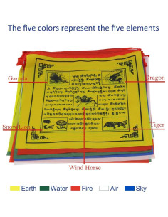 Bandera de Oración Budista Tibetana Anley - Caballo del Viento - 25 banderas 2