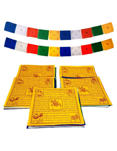 Banderas de Oración Tibetanas Healing Lama - 50 Banderas 16.5cm