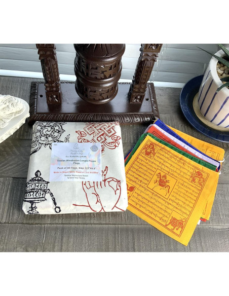 Banderas de Oración Tibetanas Healing Lama - 50 Banderas 16.5cm