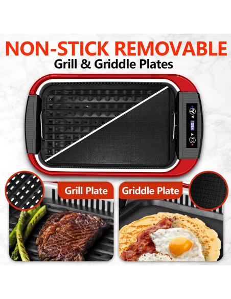 Parrilla Eléctrica CUSIMAX 1500W Sin Humo Interior Roja