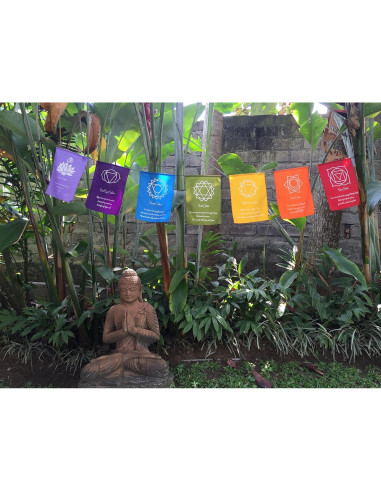 Banderas de Oración de Siete Chakras 22x30 cm - Bali