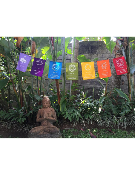 Banderas de Oración de Siete Chakras 22x30 cm - Bali
