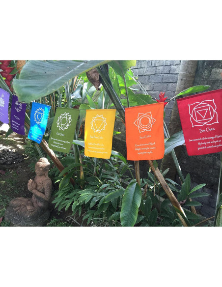 Banderas de Oración de Siete Chakras 22x30 cm - Bali