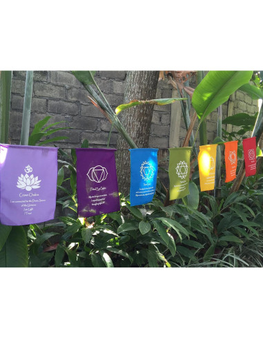 Banderas de Oración de Siete Chakras 22x30 cm - Bali