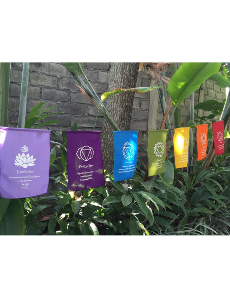 Banderas de Oración de Siete Chakras 22x30 cm - Bali