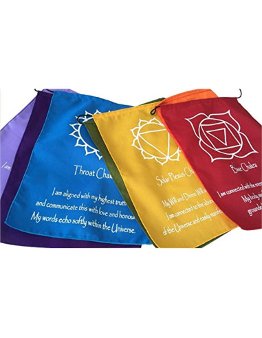Banderas de Oración de Siete Chakras 22x30 cm - Bali