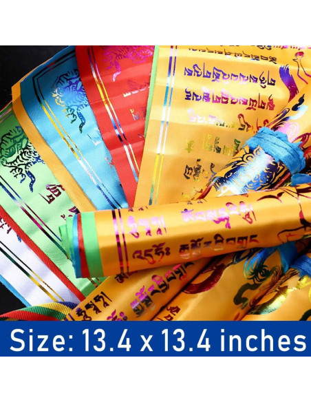 Banderas de Oración Tibetanas 10 PCS 34x34 cm Oun Nana