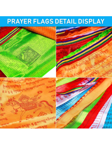 Banderas de Oración Tibetanas Aolamegs 60pcs 25.4x27.9cm