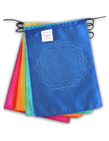 Banderas de Oración Arcoíris Geometría Sagrada 15x20cm